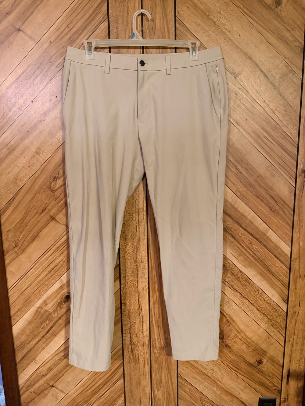 Lululemon ABC Pant Slim Fit 36 Mens Tan Khaki Warpstreme 5 Pocket Trousers - Picture 3 of 13